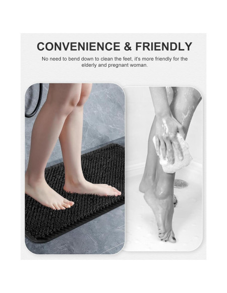 Mat de Baño Antideslizante OTHWAY 65x34 cm Negro PVC