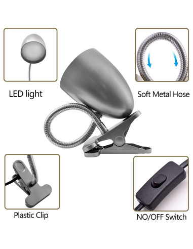 Lámpara de escritorio Energetic con abrazadera 3.5W 240LM