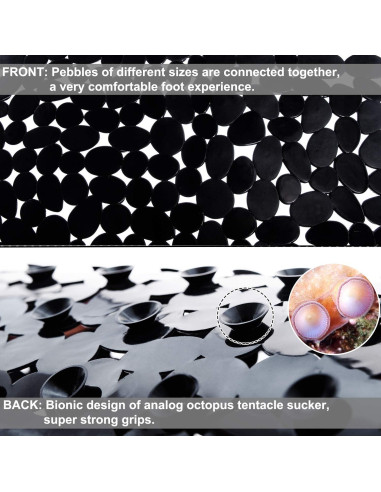 Alfombrilla de Baño Antideslizante TEESHLY 89x41cm Negro