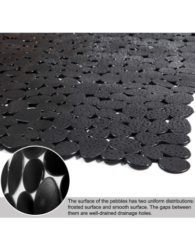 Alfombrilla de Baño Antideslizante TEESHLY 89x41cm Negro