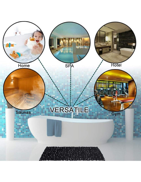 Alfombrilla de Baño Antideslizante TEESHLY 89x41cm Negro