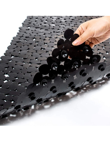 Alfombrilla de Baño Antideslizante TEESHLY 89x41cm Negro