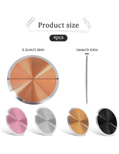Juego de 4 Placas de Metal Adhesivas para Soporte Magnético de Teléfono 2