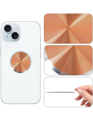 Juego de 4 Placas de Metal Adhesivas para Soporte Magnético de Teléfono