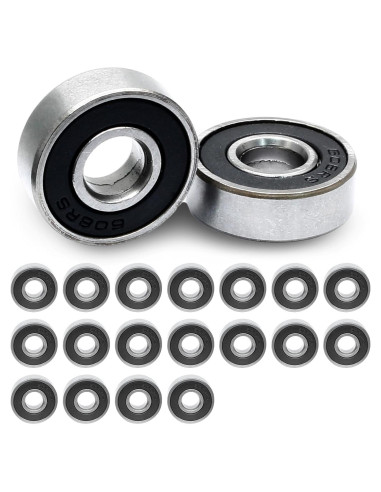 Rodamientos de Bolas 608RS Moicstiy 20 Pcs Acero Carbono 8x22x7mm