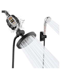 Cabezal de Ducha Filtrada Eolax 6" (15.24 cm) Negro Mate