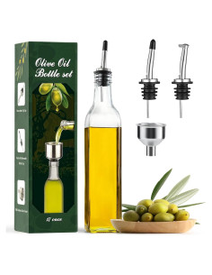 Botella de Vidrio Aozita 500ml para Aceite de Oliva con Embudo