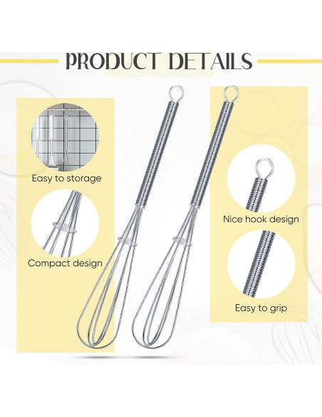 Mini Batidores de Acero Inoxidable Baderke - 10 Pcs 15.24 cm