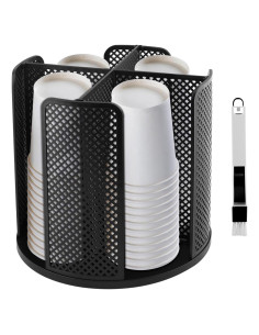 Dispensador de Tazas de Café LOQJSS Rotativo 360 Negro 23.5x22cm