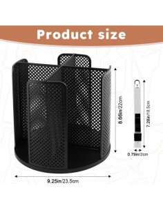 Dispensador de Tazas de Café LOQJSS Rotativo 360 Negro 23.5x22cm 2