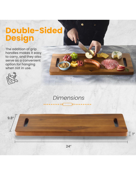 Tabla de Charcutería Grande Tidita de Madera de Acacia 61 cm