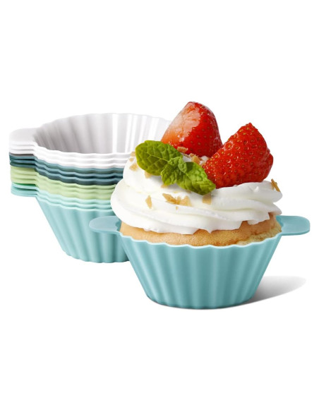 Tazas de Silicona Reutilizables Doiaz para Hornear Muffins 12 Piezas