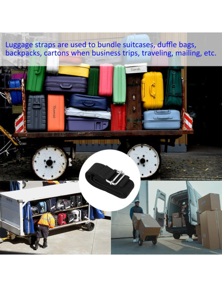 Correa de Equipaje Ajustable M METERXITY 2.01m Negro