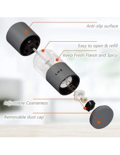 Juego de Molinillos de Sal y Pimienta LHS 11.7 cm Acero Inoxidable 2