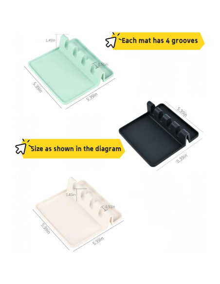 Soporte de Utensilios de Silicona uvbws Negro - Antideslizante y Resistente al Calor