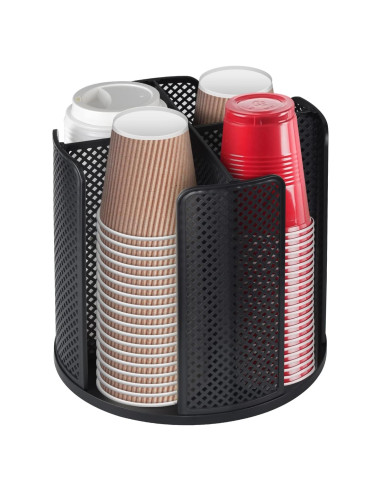 Dispensador de Tazas Samhe 4 Compartimentos 360 Negro