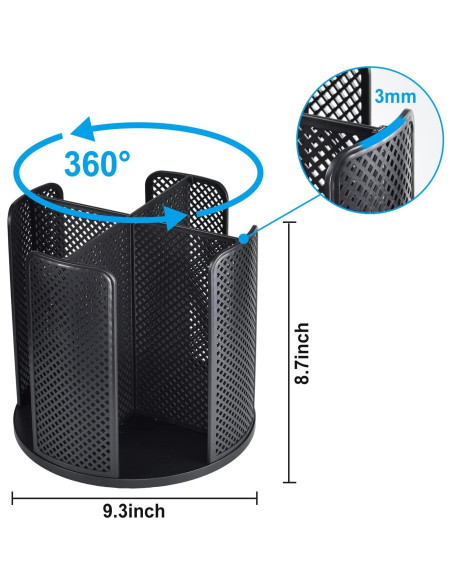 Dispensador de Tazas Samhe 4 Compartimentos 360 Negro