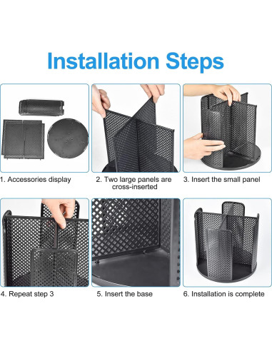 Dispensador de Tazas Samhe 4 Compartimentos 360 Negro