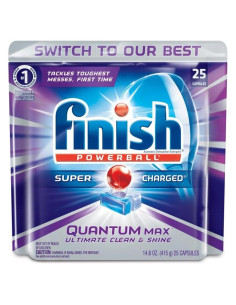 Tabletas de Detergente para Lavavajillas Finish Quantum Max 25 Unidades