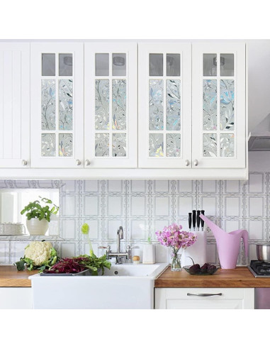 Película de Ventana Floral Niviy 44.96 x 199.9 cm Anti-UV