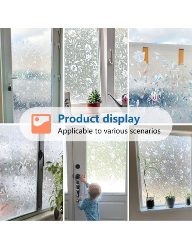 Película de Ventana Floral Niviy 44.96 x 199.9 cm Anti-UV