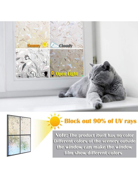 Película de Ventana Floral Niviy 44.96 x 199.9 cm Anti-UV