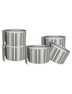 Etiquetas Adhesivas Rectangulares 40mm x 19mm Plata Royal Green - 2500 Piezas