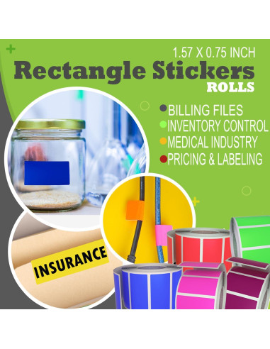 Etiquetas Adhesivas Rectangulares 40mm x 19mm Plata Royal Green - 2500 Piezas