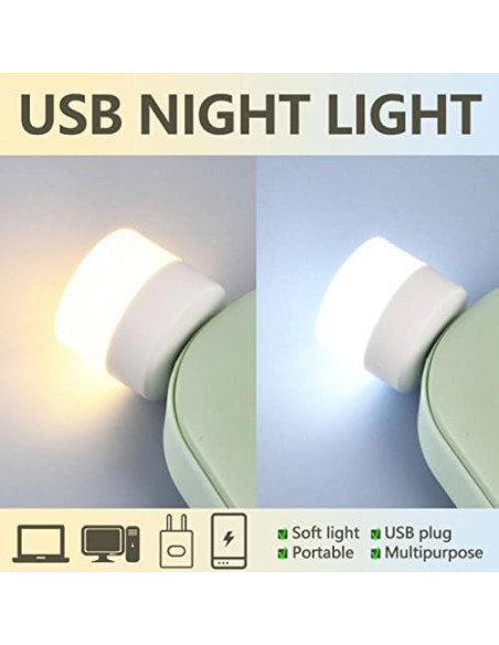 Lámpara LED USB Portátil Linwnil - Luz Cálida y Blanca 4 Piezas