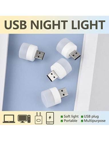 Lámpara LED USB Portátil Linwnil - Luz Cálida y Blanca 4 Piezas