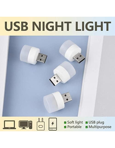 Lámpara LED USB Portátil Linwnil - Luz Cálida y Blanca 4 Piezas