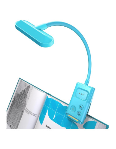 Luz de libro AXX recargable 1000mAh con clip - Azul Brumoso