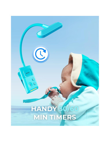 Luz de libro AXX recargable 1000mAh con clip - Azul Brumoso