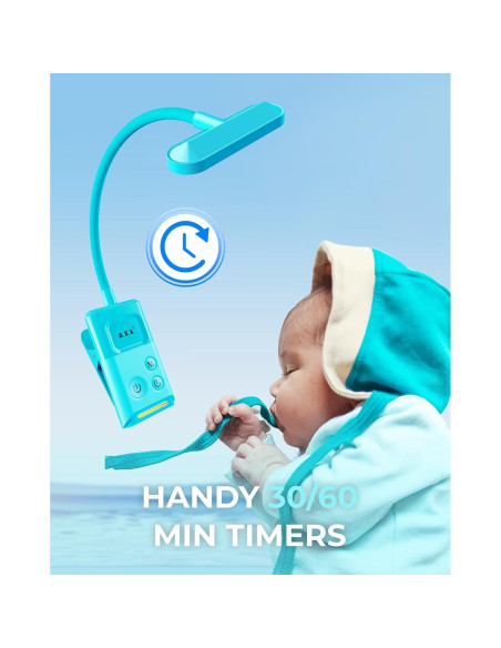 Luz de libro AXX recargable 1000mAh con clip - Azul Brumoso