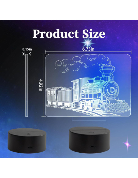 Luz Nocturna 3D Tren de Vapor Oboist con Control Remoto