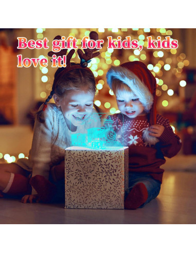 Luz Nocturna 3D Tren de Vapor Oboist con Control Remoto