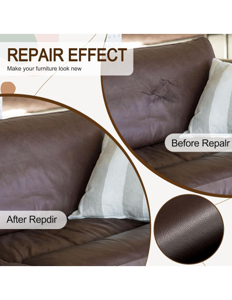 Parche de Reparación de Cuero Amiya 40x203 cm Marrón Oscuro