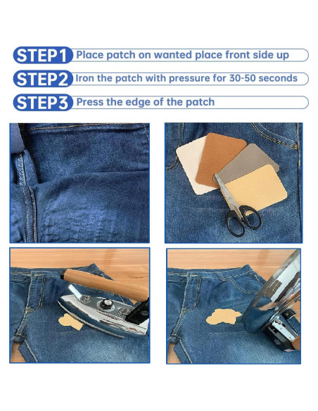 12 Parches Termoadhesivos Beige TXSN 7.5x10.5 cm Algodón