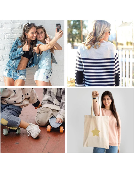 12 Parches Termoadhesivos Beige TXSN 7.5x10.5 cm Algodón