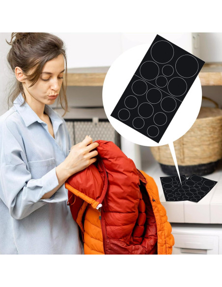 30 Parches de Reparación Autoadhesivos Pndeyo - Nylon Negro
