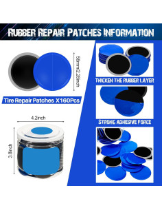 Kit de 100 Parches de Neumático Tallew 58 mm Reparación Fría 2