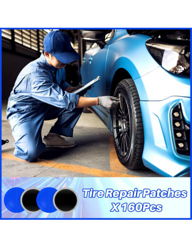Kit de 100 Parches de Neumático Tallew 58 mm Reparación Fría