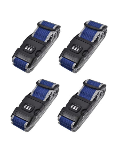 Correas de Equipaje uxcell con Candado Combinado 200cm x 5cm 4Pcs