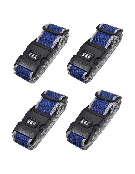 Correas de Equipaje uxcell con Candado Combinado 200cm x 5cm 4Pcs