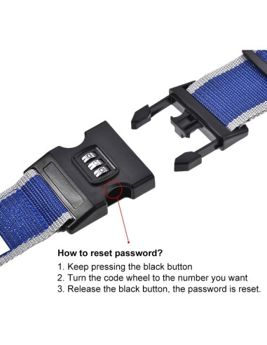 Correas de Equipaje uxcell con Candado Combinado 200cm x 5cm 4Pcs