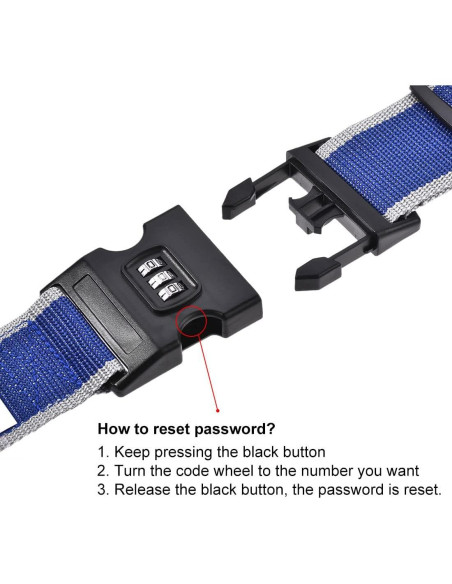 Correas de Equipaje uxcell con Candado Combinado 200cm x 5cm 4Pcs