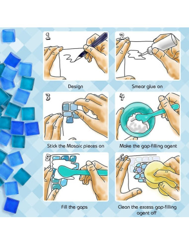 Azulejos de mosaico de vidrio BigOtters 140g para manualidades