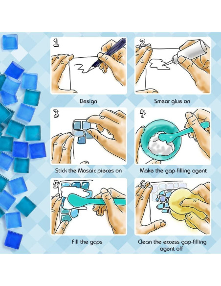 Azulejos de mosaico de vidrio BigOtters 140g para manualidades