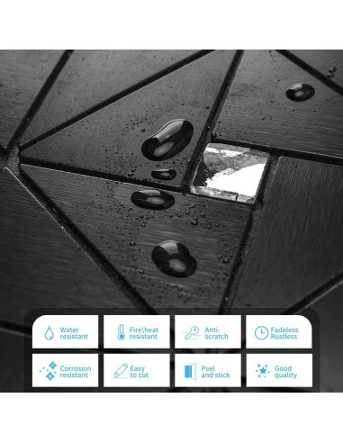 Azulejos Metálicos Autoadhesivos Art3d 10 Piezas 30x30cm Negro