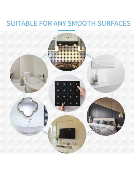 Azulejos Metálicos Autoadhesivos Art3d 10 Piezas 30x30cm Negro